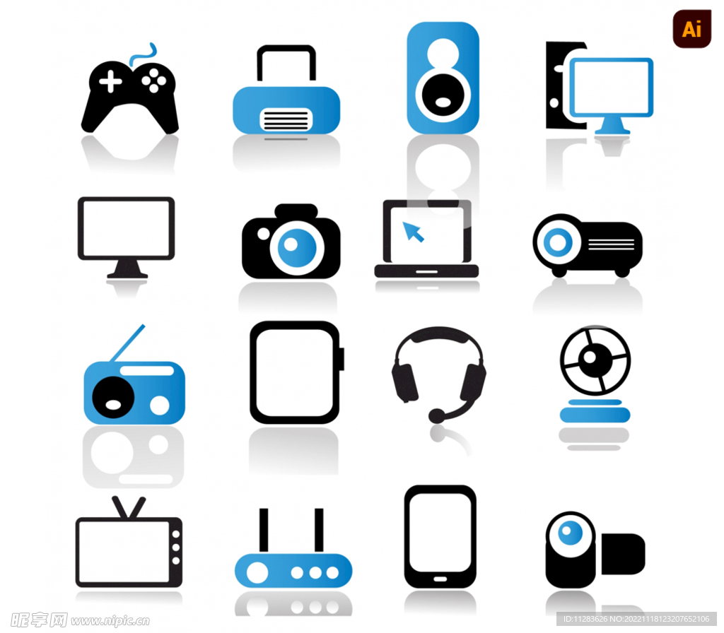 數碼產品圖標 指尖上的科技世界