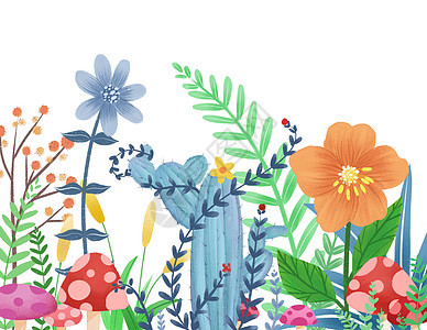 手繪花卉植物插畫